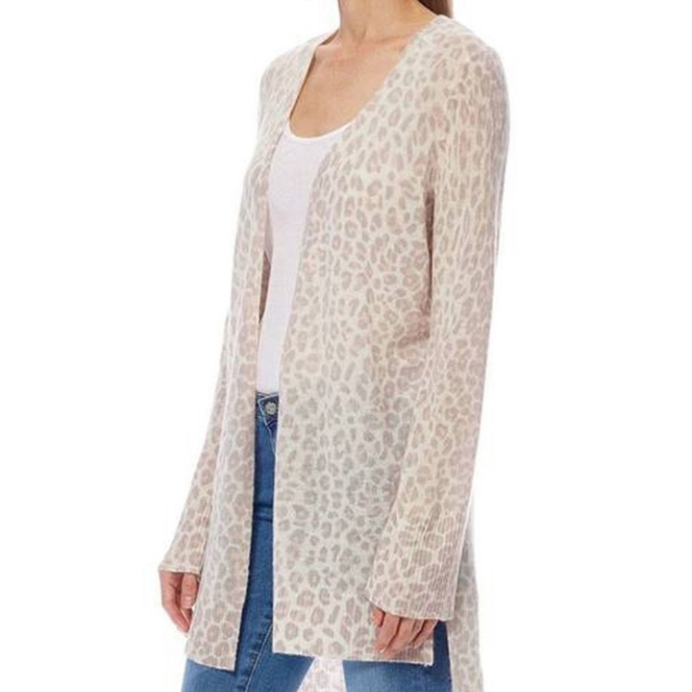 360 cashmere Sophie leopard open cardigan new